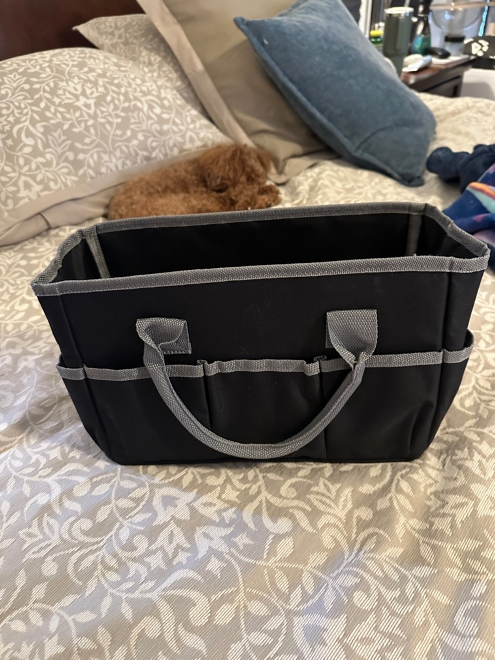 Black and Gray Collapsible Utility Caddy Organizer